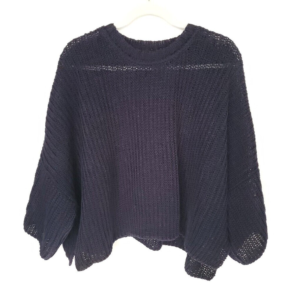 Vintage Eskandar Knit 100% Linen Sweater Womens Large Blue see through Lagenlook - Picture 1 of 16